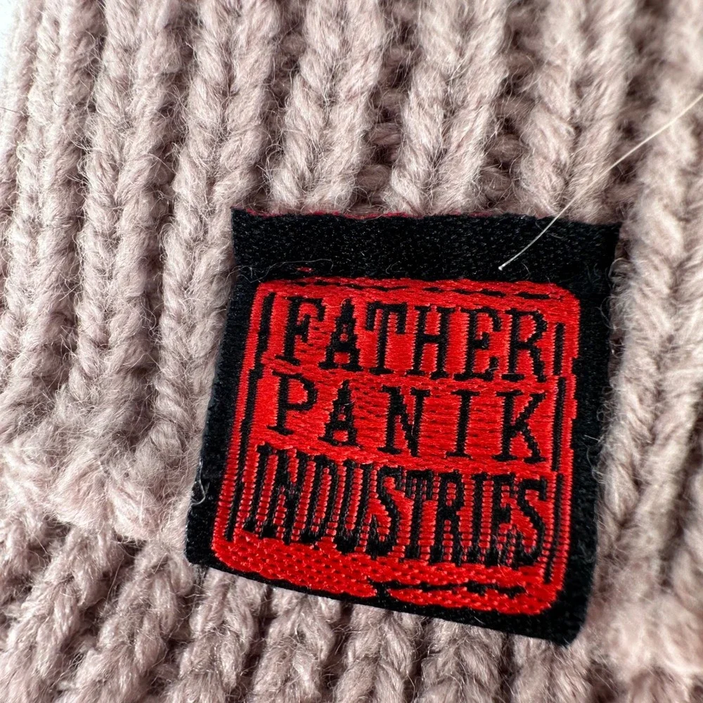 Father Panik‎ Industries Convertible Mittens Women Mauve Knit Fingerless Gloves
